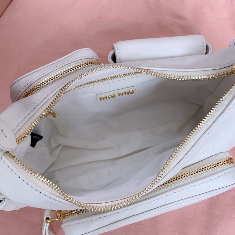 Replica Miu Miu Nappa Pocket Bag White - elite superclone designer purse