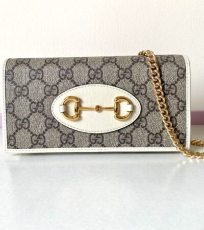 Replica Gucci Horsbet Chain Clutch White - high-accuracy replica luxury purse