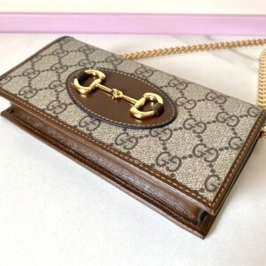 Replica Gucci Horsbet Chain Clutch Brown - best-selling designer handbag dupe