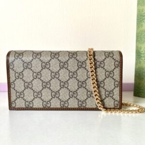 Replica Gucci Horsbet Chain Clutch Brown - top-tier luxury replica shoulder bag