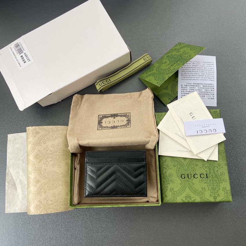 Replica Gucci Marmont Card Holder Black - premium-grade designer purse dupe