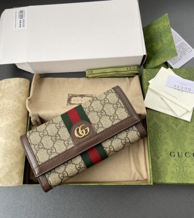 Replica Gucci Ophidia Long Wallet Brown - elite superclone designer purse