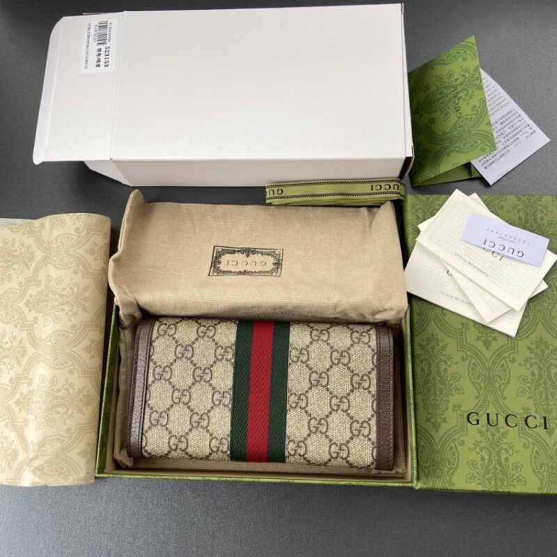 Replica Gucci Ophidia Long Wallet Brown - top-rated replica designer bag