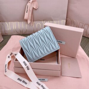 Replica Miu Miu Pocket Wallet Light Blue - high-end fake designer purse