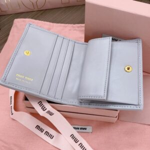 Replica Miu Miu Pocket Wallet Light Blue - authentic-look luxury purse replica