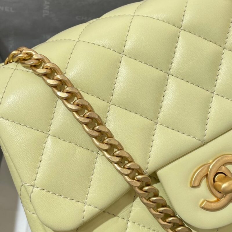 Replica CHANEL 23S Camellia Square Yellow - premium 1:1 fake handbag model