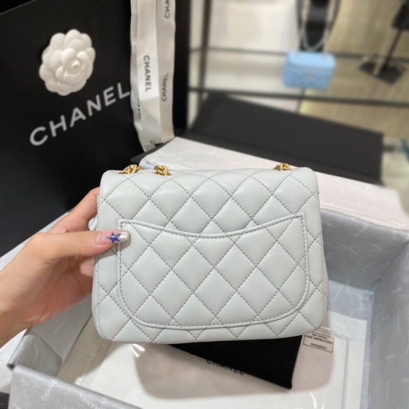Replica CHANEL 23S Camellia Square Light Blue - top-tier luxury replica shoulder bag