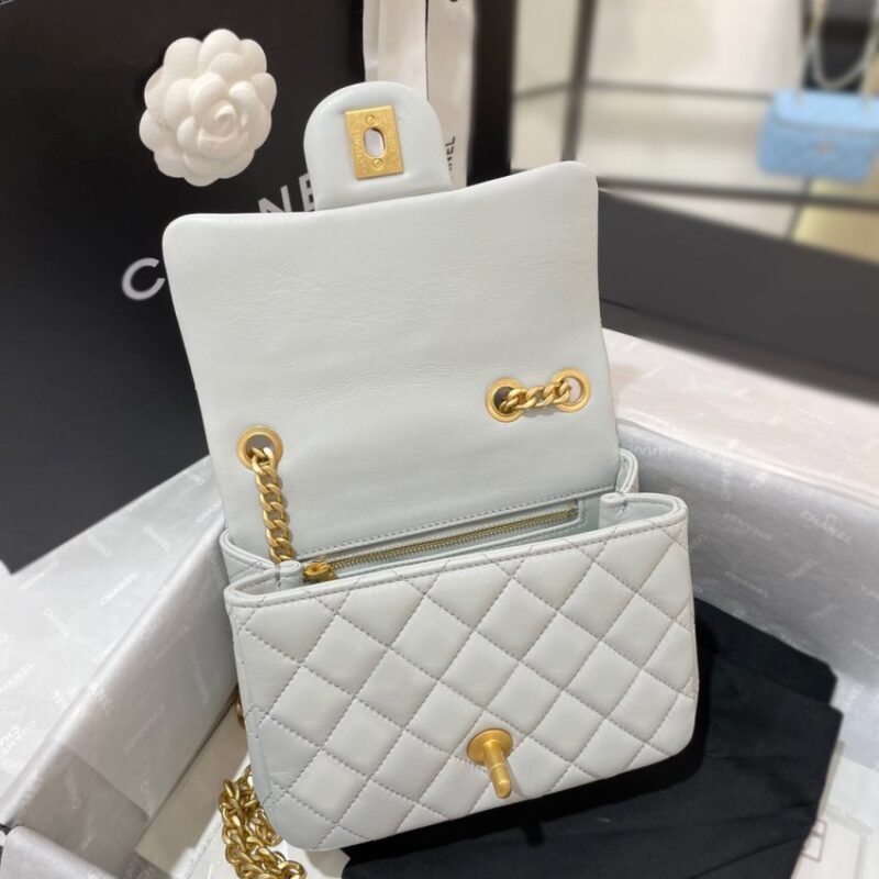 Replica CHANEL 23S Camellia Square Light Blue - elite superclone designer purse