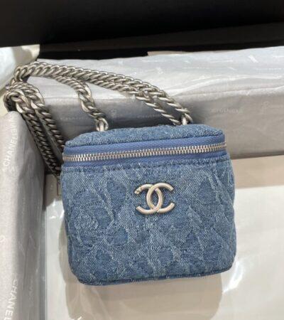 Replica CHANEL 23P Lipstick Bag Denim - elite superclone designer purse