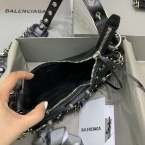 Replica Balenciaga Le Cagole Black Silver - premium 1:1 fake handbag model