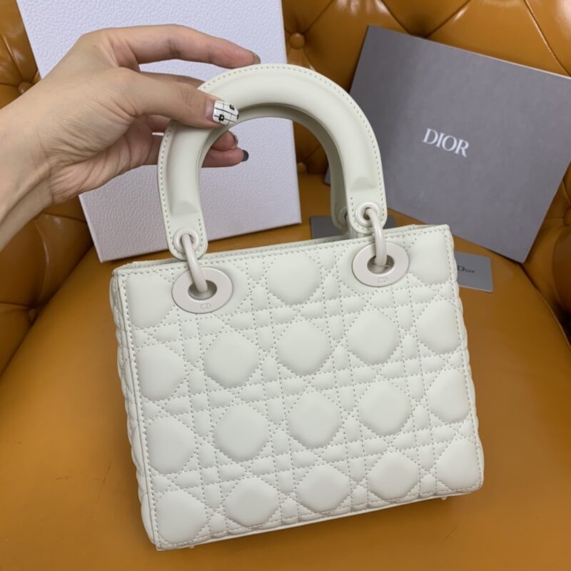 Replica Lady Dior Matte White ABC - ultra-realistic fake designer tote