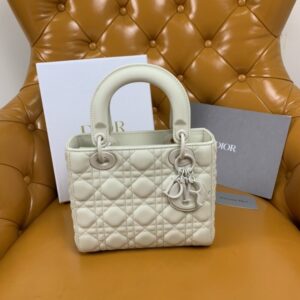 Replica Lady Dior Matte White ABC - best quality luxury bag dupe