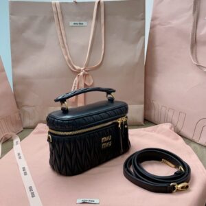 Replica Miu Miu Cosmetic Bag Black - best quality luxury bag dupe