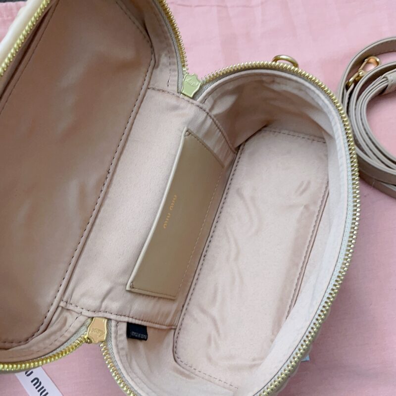 Replica Miu Miu Cosmetic Bag Milk Tea - best-selling designer handbag dupe