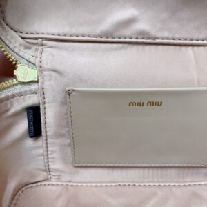 Replica Miu Miu Cosmetic Bag Beige - best quality luxury bag dupe