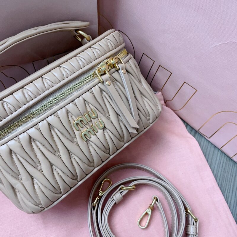 Replica Miu Miu Cosmetic Bag Beige - top-tier luxury replica shoulder bag