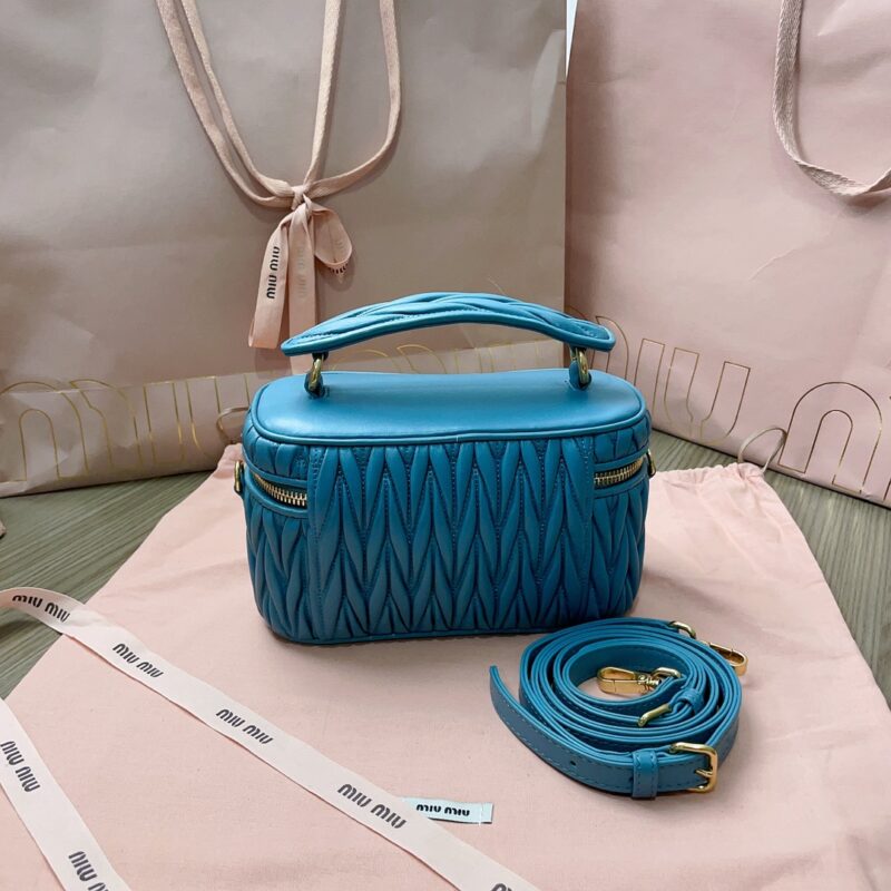 Replica Miu Miu Cosmetic Bag Blue - realistic designer-inspired fake bag