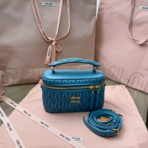 Replica Miu Miu Cosmetic Bag Blue - authentic-look luxury purse replica