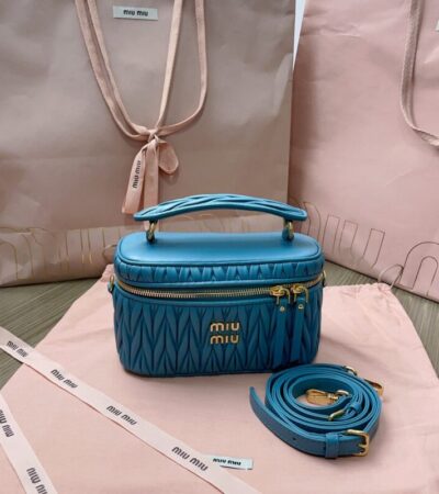 Replica Miu Miu Cosmetic Bag Blue - authentic-look luxury purse replica