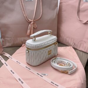 Replica Miu Miu Cosmetic Bag White - premium 1:1 fake handbag model