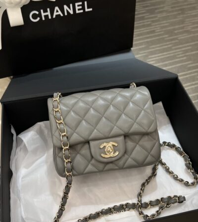 Replica CHANEL Classic Flap 17cm Grey - authentic-look luxury purse replica