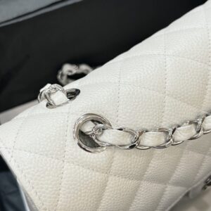 Replica CHANEL Classic Flap 23cm White Silver - authentic-look luxury purse replica