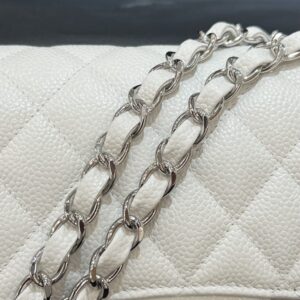 Replica CHANEL Classic Flap 23cm White Silver - best quality luxury bag dupe