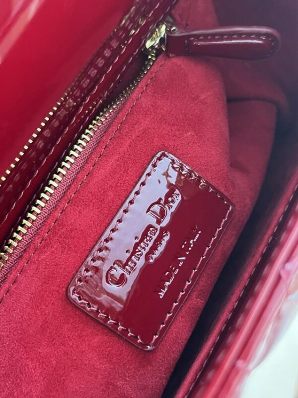Replica Lady Dior Patent Red ABC - ultra-realistic fake designer tote