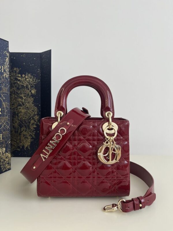 Replica Lady Dior Patent Red ABC - authentic-look luxury purse replica