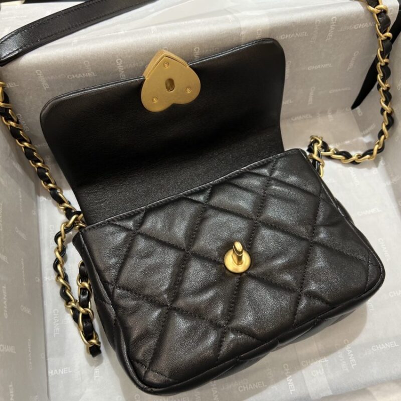 Replica CHANEL 23s Love Enamel Flip Black - premium-grade designer purse dupe