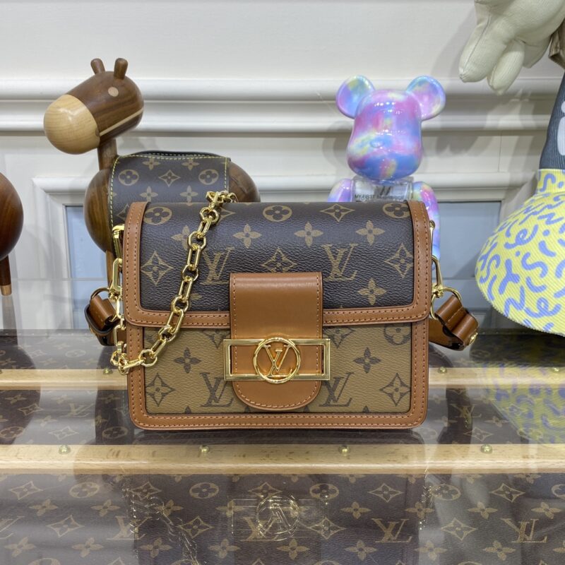 Replica Louis Vuitton Dauphine Mini Brown - premium 1:1 fake handbag model