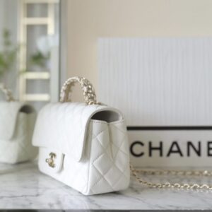 Replica CHANEL CF 20 cm Handle White - top-tier luxury replica shoulder bag