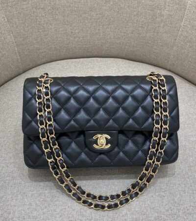 Replica CHANEL Classic Flap 25cm Black Gold - 1:1 designer replica handbag