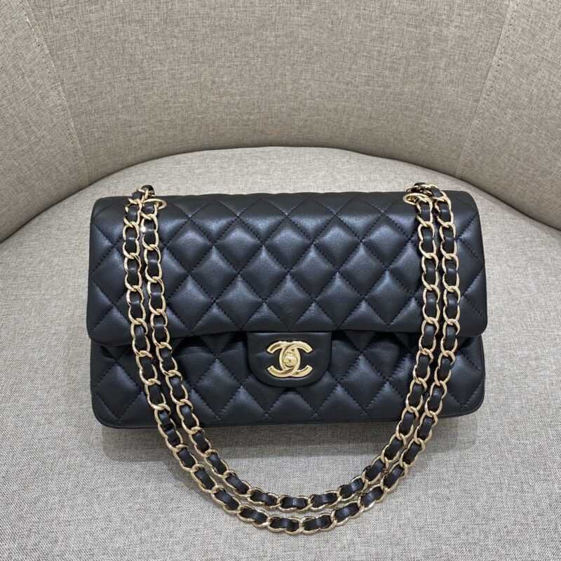 Replica CHANEL Classic Flap 25cm Black Gold - 1:1 designer replica handbag