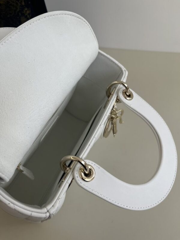 Replica Dior Lady Dior White ABC - realistic designer-inspired fake bag