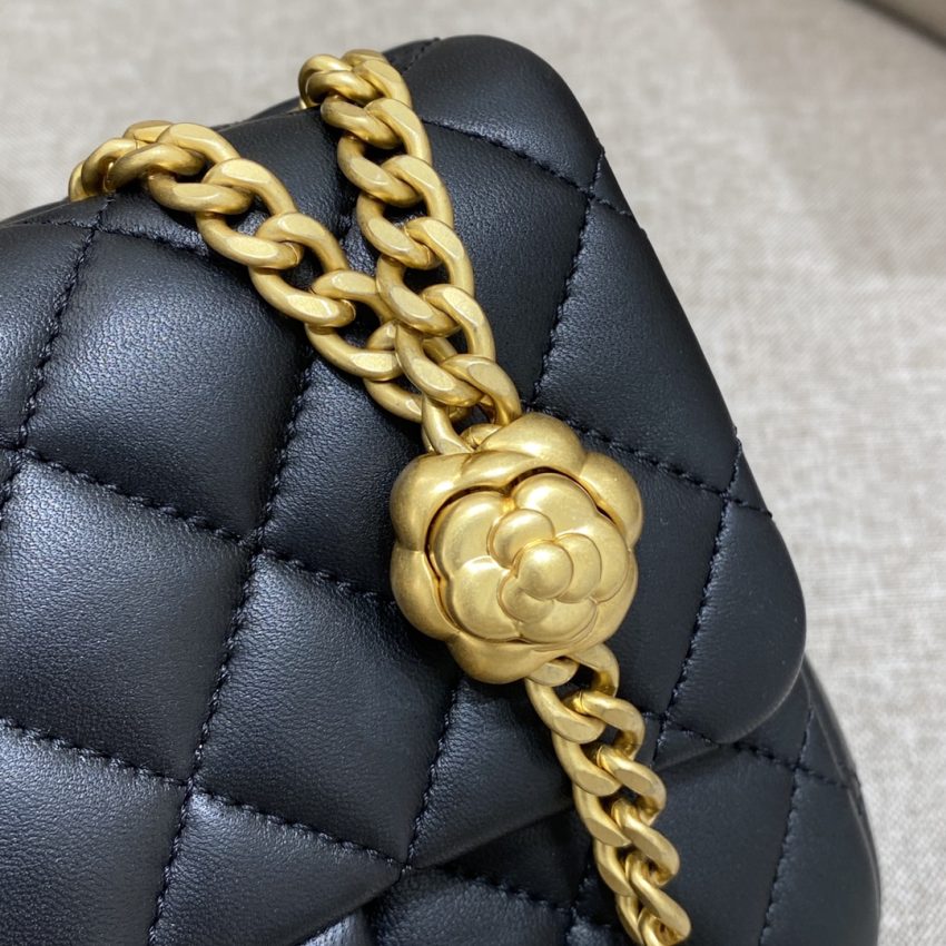 Replica CHANEL 23S Camellia Square Black - realistic designer-inspired fake bag