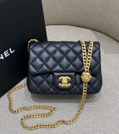 Replica CHANEL 23S Camellia Square Black - elite superclone designer purse