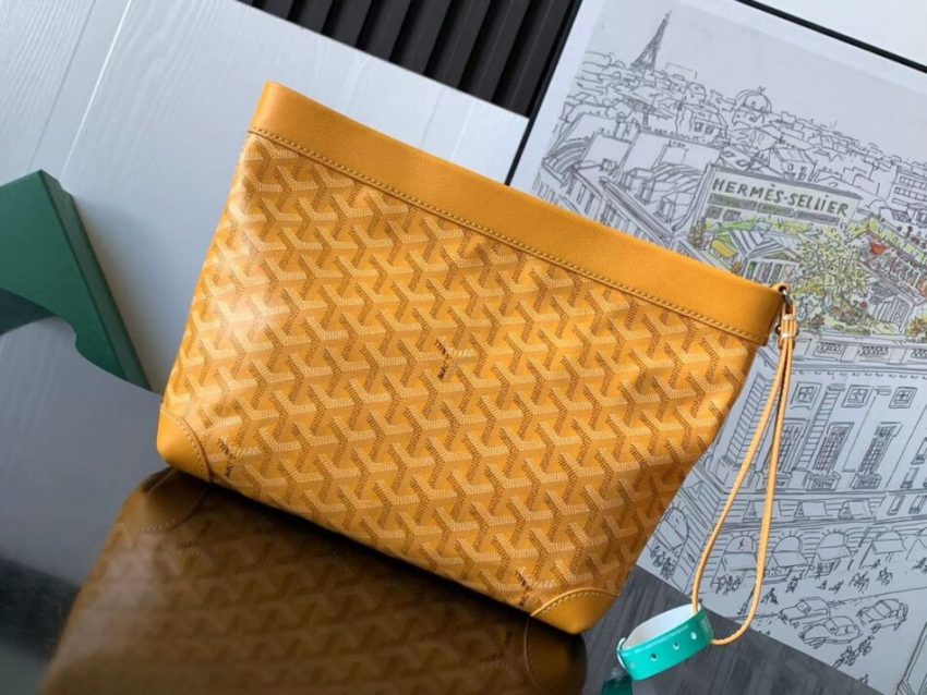 Replica Goyard Conti Pouch Yellow - near-authentic luxury replica handbag