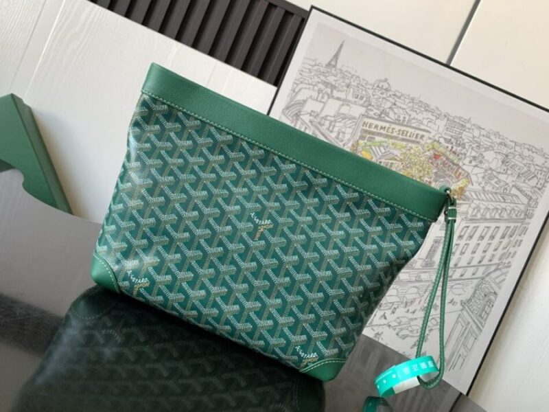 Replica Goyard Conti Pouch Green - top-rated replica designer bag