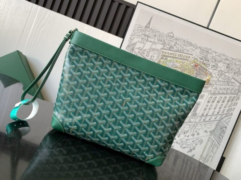 Replica Goyard Conti Pouch Green - near-authentic luxury replica handbag