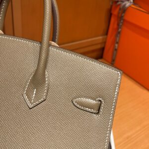 Replica Hermes Birkin Epsom Elephant Grey - top-tier luxury replica shoulder bag