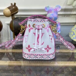 Replica Louis Vuitton Nano Noe White Pink - realistic designer-inspired fake bag