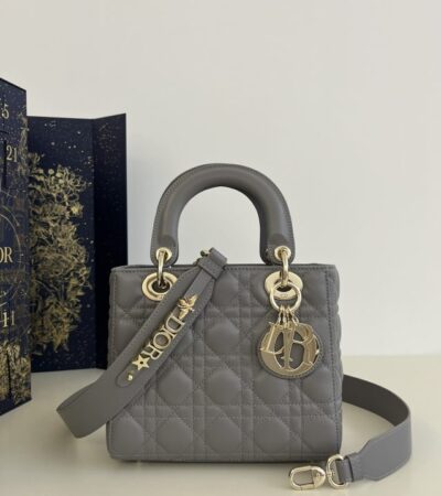 Replica Lady Dior Grey ABC - 1:1 designer replica handbag