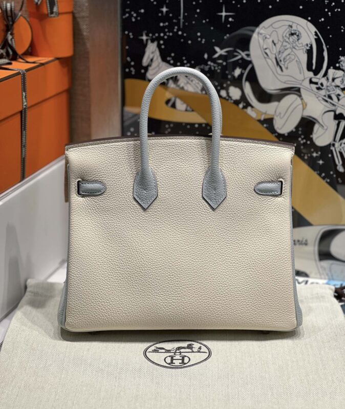 Replica Hermes Birkin Haze Blue Cream White - 1:1 designer replica handbag