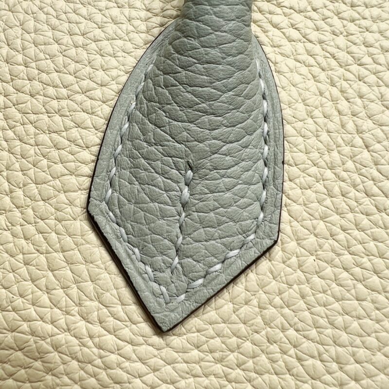 Replica Hermes Birkin Haze Blue Cream White - near-authentic luxury replica handbag