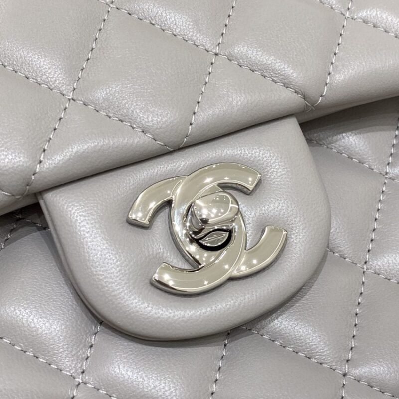 Replica CHANEL Classic Flap 23cm Dove Grey - best quality luxury bag dupe