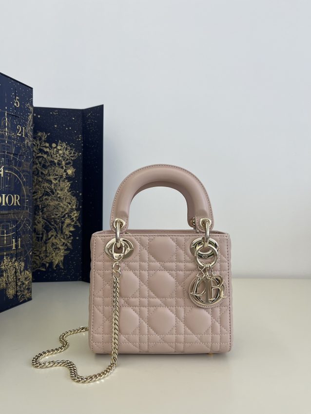 Replica Lady Dior Mini Pale Pink - best quality luxury bag dupe