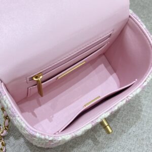 Replica CHANEL Tweed Handle Crush Small Purple - 1:1 designer replica handbag