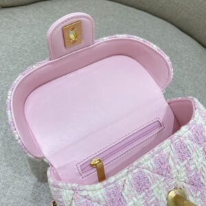 Replica CHANEL Tweed Handle Crush Small Purple - high-quality designer bag clone