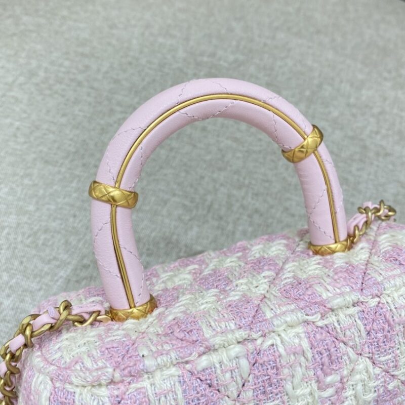 Replica CHANEL Tweed Handle Crush Small Purple - 1:1 designer replica handbag